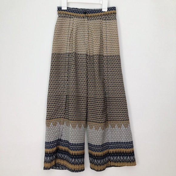 Stunning High Waisted Print Slit Pants Small - Picture 2 of 5